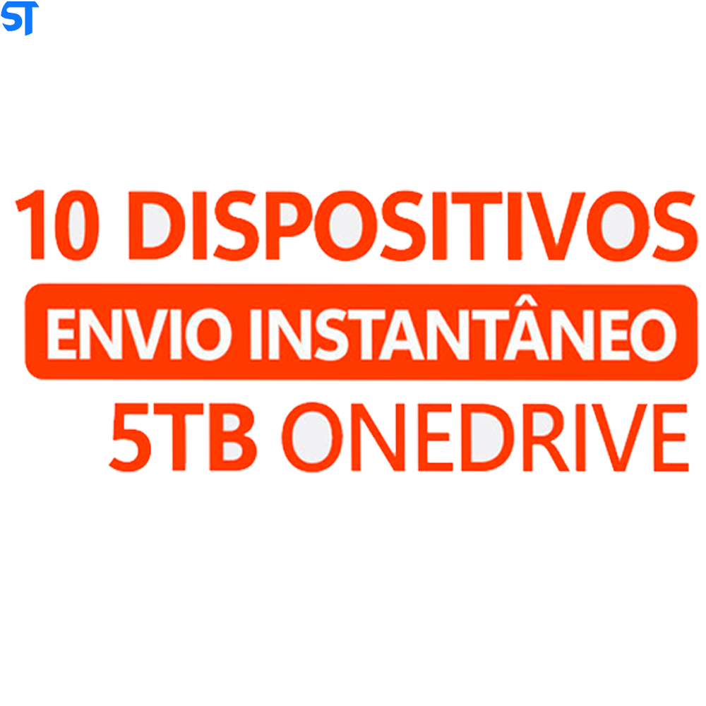 Microsoft 365 5 TB Até 10 Dispositivos Anual Windows, Mac, iOS e Android